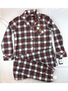 NWT Lauren Ralph Lauren Long Sleeve Notch Collar Long Pant Pajama Set Size Small